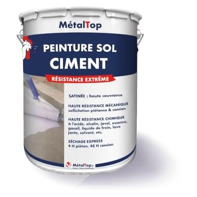 Metaltop Peinture Sol Ciment Bleu ciel RAL 5015-1 L Renforce et protège durablement les sols en béton et ciment - Publicité Metaltop Peinture Sol Ciment Bleu ciel RAL 5015-1 L Renforce et protège durablement les sols en béton et ciment - Publicité