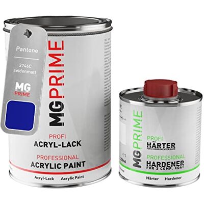 PRiME Pantone 2746C Blue mat satiné, pot de peinture acrylique + durcisseur 1,5 L Kit 2K peinture + durcisseur, à séchage rapide - Publicité PRiME Pantone 2746C Blue mat satiné, pot de peinture acrylique + durcisseur 1,5 L Kit 2K peinture + durcisseur, à séchage rapide - Publicité