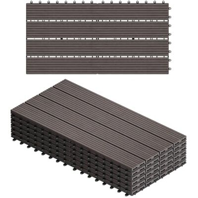 WOLTU WPC Dalle de sol Revêtement Carrelage 30x60cm pour jardin terrasse système plug-in pour fixation, Café 6 pièce / 1 m² - Publicité WOLTU WPC Dalle de sol Revêtement Carrelage 30x60cm pour jardin terrasse système plug-in pour fixation, Café 6 pièce / 1 m² - Publicité