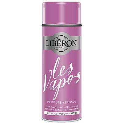 Libéron Peinture aérosol Les vapos, Le Violet Velours satin, 400ML - Publicité Libéron Peinture aérosol Les vapos, Le Violet Velours satin, 400ML - Publicité