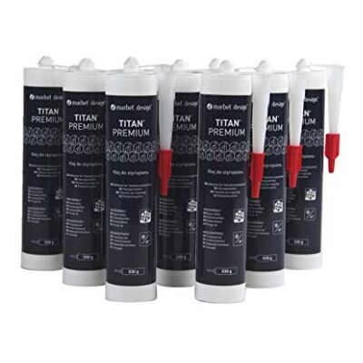 Marbet Design Paquet Économies Colle pour Polystyrène Polymère Feuchtbeständig Titan Premium blanche-neige, 9 Stück - Publicité Marbet Design Paquet Économies Colle pour Polystyrène Polymère Feuchtbeständig Titan Premium blanche-neige, 9 Stück - Publicité