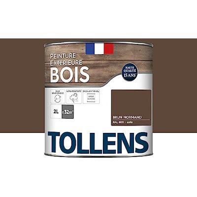 Tollens Peinture extérieure bois 2 en 1 Ultra Résistante Finition Satin Laque Riche en Résine Pour Toute Boiserie Extérieure Sans Sous-Couche Satin Brun Normand 2L = 32m2 - Publicité Tollens Peinture extérieure bois 2 en 1 Ultra Résistante Finition Satin Laque Riche en Résine Pour Toute Boiserie Extérieure Sans Sous-Couche Satin Brun Normand 2L = 32m2 - Publicité