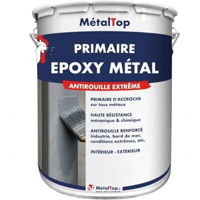 Metaltop Primaire Epoxy Metal Gris fenêtre RAL 7040-1 L Sous-couche antirouille à forte adhérence pour métaux courants - Publicité Metaltop Primaire Epoxy Metal Gris fenêtre RAL 7040-1 L Sous-couche antirouille à forte adhérence pour métaux courants - Publicité