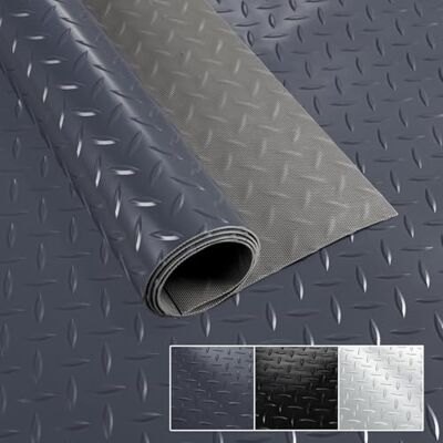 ANRO Revêtement de sol en PVC vendu au mètre 1,5 mm d'épaisseur Inodore Tapis en tôle ondulée à carreaux Antidérapant Tôle larmée Anthracite 380 x 100 cm - Publicité ANRO Revêtement de sol en PVC vendu au mètre 1,5 mm d'épaisseur Inodore Tapis en tôle ondulée à carreaux Antidérapant Tôle larmée Anthracite 380 x 100 cm - Publicité