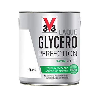 V33 Peinture multi-supports monocouche Laque Glycéro satin, Blanc n°1 2L - Publicité V33 Peinture multi-supports monocouche Laque Glycéro satin, Blanc n°1 2L - Publicité