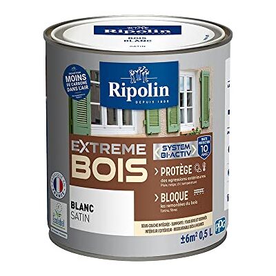 Peinture Bois Satin Microporeuse Blanche Ripolin - Peinture - Publicité Peinture Bois Satin Microporeuse Blanche Ripolin - Peinture - Publicité