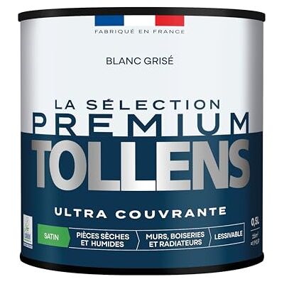 Tollens Peinture Couleur Murs, Boiseries & Radiateurs La Sélection Premium Pièces sèches et humides Ultra couvrante Ultra résistante Ecolabel Satin BLANC GRISE 0L5 = 6m² - Publicité Tollens Peinture Couleur Murs, Boiseries & Radiateurs La Sélection Premium Pièces sèches et humides Ultra couvrante Ultra résistante Ecolabel Satin BLANC GRISE 0L5 = 6m² - Publicité