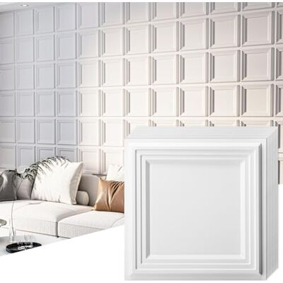 Art3d Lot de 33 panneaux muraux texturés 3D,panneau mural décoratif en PVC imperméable,salon,chambre à coucher,salle de jeux,bureau,2,97 m², blanc - Publicité Art3d Lot de 33 panneaux muraux texturés 3D,panneau mural décoratif en PVC imperméable,salon,chambre à coucher,salle de jeux,bureau,2,97 m², blanc - Publicité