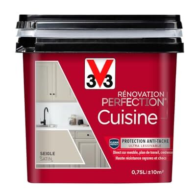 V33 Peinture de rénovation cuisine, Rénovation perfection Seigle satin 750ml - Publicité V33 Peinture de rénovation cuisine, Rénovation perfection Seigle satin 750ml - Publicité
