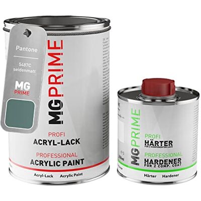 PRiME Pantone 5487C Green mat satiné, pot de peinture acrylique 2K 1,5 L Kit 2K peinture + durcisseur, à séchage rapide - Publicité PRiME Pantone 5487C Green mat satiné, pot de peinture acrylique 2K 1,5 L Kit 2K peinture + durcisseur, à séchage rapide - Publicité