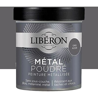 Libéron Peinture métallisée Métal Poudré Gris Acier 0,5 L - Publicité Libéron Peinture métallisée Métal Poudré Gris Acier 0,5 L - Publicité