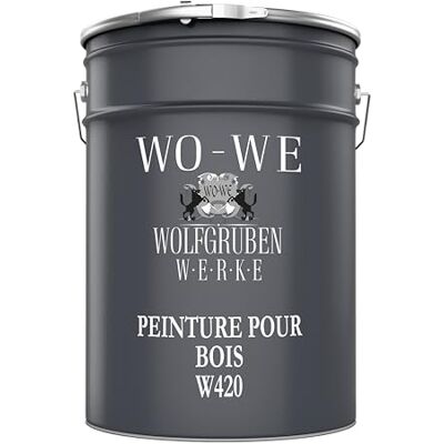 WO-WE Peinture Bois Extérieur Intérieure Gris Fer sim. RAL 7011 10L - Publicité WO-WE Peinture Bois Extérieur Intérieure Gris Fer sim. RAL 7011 10L - Publicité