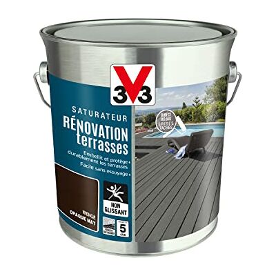 V33 Saturateur Rénovation terrasses et bardages, Wengé 2,5L - Publicité V33 Saturateur Rénovation terrasses et bardages, Wengé 2,5L - Publicité
