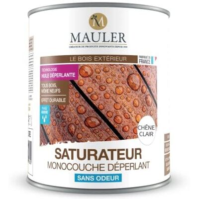 MAULER Saturateur Bois Monocouche Dépérlant 1L Chêne clair Assure une Protection Contre l'Usure du Bois dû aux Evénements Météorologique - Publicité MAULER Saturateur Bois Monocouche Dépérlant 1L Chêne clair Assure une Protection Contre l'Usure du Bois dû aux Evénements Météorologique - Publicité
