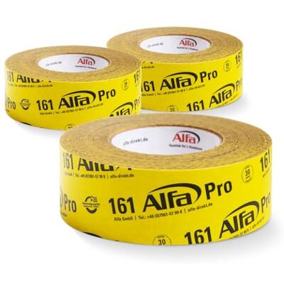 Alfa 161 Pro» Ruban adhésif en papier haute performance, 3 pièces, 60 mm x 25m, ultra fixant à usage intérieur - Publicité Alfa 161 Pro» Ruban adhésif en papier haute performance, 3 pièces, 60 mm x 25m, ultra fixant à usage intérieur - Publicité
