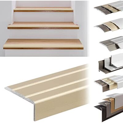 KARAT Nez de marche pour escalier, bandes de transition, profilés d’angle pour sols, marches, escaliers et murs (Profil d’angle, en forme de L Sahara, 1000 x 24,5 x 10 mm Auto-adhésif) - Publicité KARAT Nez de marche pour escalier, bandes de transition, profilés d’angle pour sols, marches, escaliers et murs (Profil d’angle, en forme de L Sahara, 1000 x 24,5 x 10 mm Auto-adhésif) - Publicité