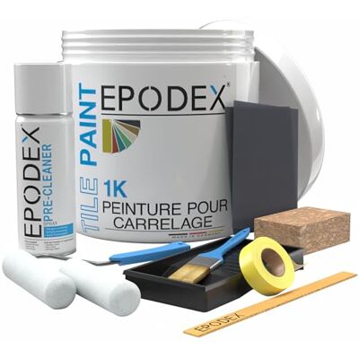 EPODEX 1K Peinture carrelage cuisine avec accessoires Blanc Polaire Vernis carrelage mur cuisine, salle de bain & plus, peinture satinée, 1 kg (une couche sur 8m²) - Publicité EPODEX 1K Peinture carrelage cuisine avec accessoires Blanc Polaire Vernis carrelage mur cuisine, salle de bain & plus, peinture satinée, 1 kg (une couche sur 8m²) - Publicité