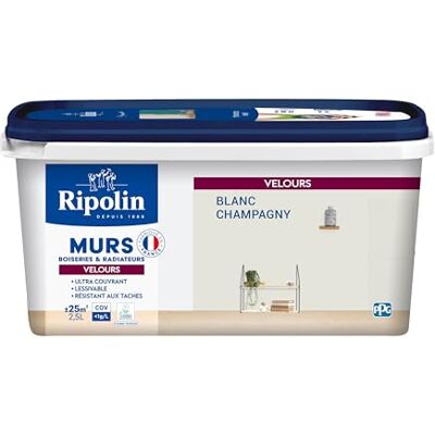 RIPOLIN - Peinture murs boisés & radiateurs blanc champagne - 2,5L - Publicité RIPOLIN - Peinture murs boisés & radiateurs blanc champagne - 2,5L - Publicité