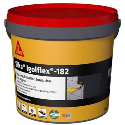 SIKA Revêtement bitumineux en pâte Igolflex-182 Noir 5kg Imperméabilisation et la protection des murs de fondations Prêt à l'emploi Fort pouvoir couvrant Application facile - Publicité SIKA Revêtement bitumineux en pâte Igolflex-182 Noir 5kg Imperméabilisation et la protection des murs de fondations Prêt à l'emploi Fort pouvoir couvrant Application facile - Publicité
