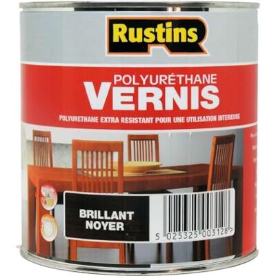 Rustins Rustin's Vernis brillant polyuréthane pour bois intérieur Noyer 250 ml 3.5 m² - Publicité Rustins Rustin's Vernis brillant polyuréthane pour bois intérieur Noyer 250 ml 3.5 m² - Publicité
