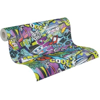 A.S. Creation Papier Peint Enfant Multicolore Noir - Décoration Chambre Enfant - Publicité A.S. Creation Papier Peint Enfant Multicolore Noir - Décoration Chambre Enfant - Publicité