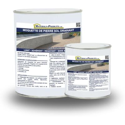 MATPRO Moquette de Pierre Sol Drainant Liant Résine Époxy Filtre Eaux d'Arrosage & Pluie Kit Prédosé Laisse une Surface Drainante Incolore 20Kg - Publicité MATPRO Moquette de Pierre Sol Drainant Liant Résine Époxy Filtre Eaux d'Arrosage & Pluie Kit Prédosé Laisse une Surface Drainante Incolore 20Kg - Publicité