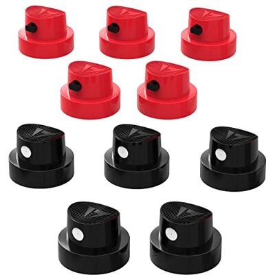 AUPROTEC Lot de 10 têtes de pulvérisation de rechange 5 têtes de pulvérisation noir/blanc + 5 têtes de pulvérisation en éventail rouge/noir - Publicité AUPROTEC Lot de 10 têtes de pulvérisation de rechange 5 têtes de pulvérisation noir/blanc + 5 têtes de pulvérisation en éventail rouge/noir - Publicité