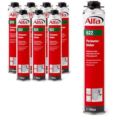 Alfa 622 Colle mousse adhésive monocomposant, plaques périmétriques, 8 pièces, 750ml, pour pistolet - Publicité Alfa 622 Colle mousse adhésive monocomposant, plaques périmétriques, 8 pièces, 750ml, pour pistolet - Publicité