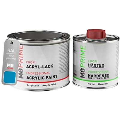 PRiME RAL 5012 Bleu clair/Light blue Peinture acrylique brillante Pot de 0,75 litre / 750 ml, y compris le durcisseur - Publicité PRiME RAL 5012 Bleu clair/Light blue Peinture acrylique brillante Pot de 0,75 litre / 750 ml, y compris le durcisseur - Publicité