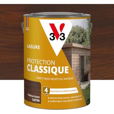 Libéron V33 Lasure Bois extérieur Chêne foncé Protection Classique 4 ans Protège du grisaillement Direct bois neufs ou anciens Texture anti-goutte 5L - Publicité Libéron V33 Lasure Bois extérieur Chêne foncé Protection Classique 4 ans Protège du grisaillement Direct bois neufs ou anciens Texture anti-goutte 5L - Publicité