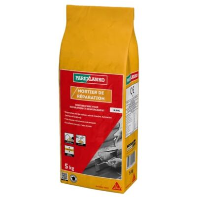 Parexlanko Mortier de réparation Fibré multiusages Blanc 5kg Rattrapage jusqu’à 7 cm Classe R2 Répare béton, balcons, terrasses, marches Sans retrait Résiste à l’eau douce et mer - Publicité Parexlanko Mortier de réparation Fibré multiusages Blanc 5kg Rattrapage jusqu’à 7 cm Classe R2 Répare béton, balcons, terrasses, marches Sans retrait Résiste à l’eau douce et mer - Publicité