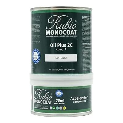 Rubio Monocoat Huile pour bois 14 m² Cortado Oil Plus 2C Huile de lin pour bois écologique à séchage rapide pour l'intérieur, avec accélérateur (partie B) Protecteur 350 ML - Publicité Rubio Monocoat Huile pour bois 14 m² Cortado Oil Plus 2C Huile de lin pour bois écologique à séchage rapide pour l'intérieur, avec accélérateur (partie B) Protecteur 350 ML - Publicité