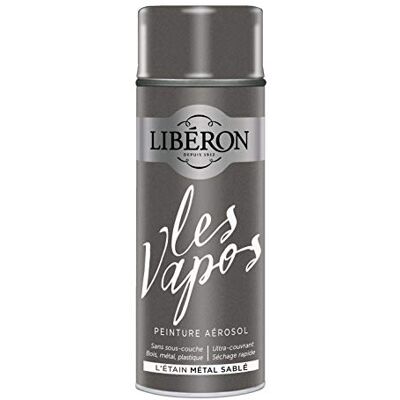 Libéron Peinture aérosol Les vapos, L'etain Sablé, 400ML - Publicité Libéron Peinture aérosol Les vapos, L'etain Sablé, 400ML - Publicité