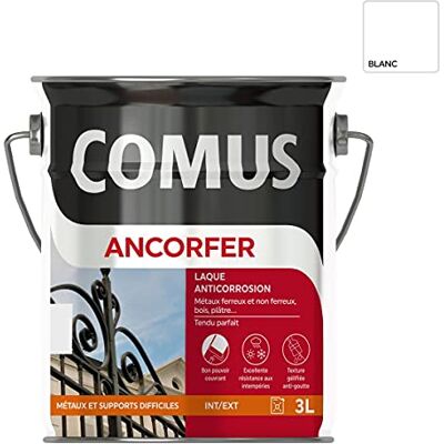 comus Ancorfer Brillant 3L Blanc sécurité Peinture-Laque de Finition antirouille pour Métaux et Autres Supports (Bois, Plâtre…) - Publicité comus Ancorfer Brillant 3L Blanc sécurité Peinture-Laque de Finition antirouille pour Métaux et Autres Supports (Bois, Plâtre…) - Publicité