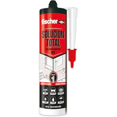 fischer 570949 Solution totale noire, mastic adhésif MS, colle, scelle et répare, en intérieur et en extérieur, résistant à l'eau Polymère MS 290 ml - Publicité fischer 570949 Solution totale noire, mastic adhésif MS, colle, scelle et répare, en intérieur et en extérieur, résistant à l'eau Polymère MS 290 ml - Publicité