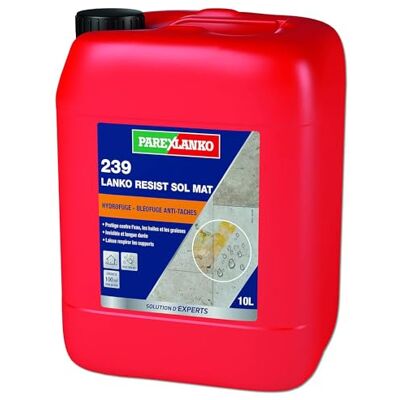 Parexlanko Hydrofuge et oléofuge de surface 239 Lanko Resist Sol Mat Protection longue durée des sols Incolore Idéal en terrasse 10L - Publicité Parexlanko Hydrofuge et oléofuge de surface 239 Lanko Resist Sol Mat Protection longue durée des sols Incolore Idéal en terrasse 10L - Publicité