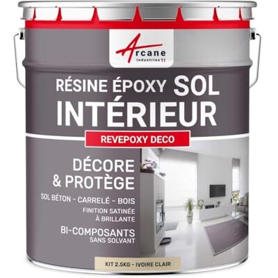 ARCANE INDUSTRIES Résine Époxy Sol Cuisine Salle de Bain 2.5 kg Ivoire Clair Application Directe sans sous-Couche, Bonne Accroche sur Carrelage, Résiste aux Uv et aux Taches - Publicité ARCANE INDUSTRIES Résine Époxy Sol Cuisine Salle de Bain 2.5 kg Ivoire Clair Application Directe sans sous-Couche, Bonne Accroche sur Carrelage, Résiste aux Uv et aux Taches - Publicité