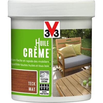 V33 Huile crème pour mobiliers, Teck 0,5L - Publicité V33 Huile crème pour mobiliers, Teck 0,5L - Publicité