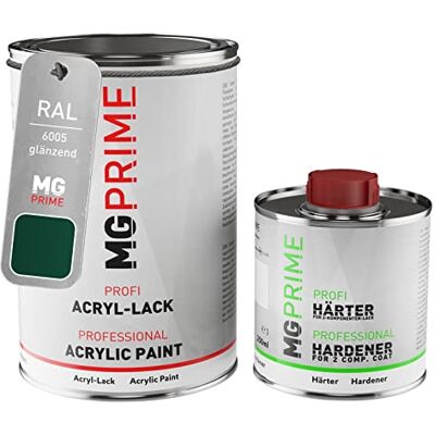 PRiME RAL 6005 Vert mousse/Moss green brillant peinture acrylique 1,5 Litres / 1500 ml durcisseur inclus - Publicité PRiME RAL 6005 Vert mousse/Moss green brillant peinture acrylique 1,5 Litres / 1500 ml durcisseur inclus - Publicité