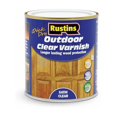 Rustins (EAVS500) 500ml Vernis extérieur pour bois UV Protection séchage rapide Incolore Fini Satiné 15m²/L - Publicité Rustins (EAVS500) 500ml Vernis extérieur pour bois UV Protection séchage rapide Incolore Fini Satiné 15m²/L - Publicité