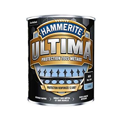Hammerite Ultima Peinture Acrylique Tous Métaux 3 en 1 : Antirouille, Direct sur Rouille et Sans Sous-couche Brillant Noir 0,75 L - Publicité Hammerite Ultima Peinture Acrylique Tous Métaux 3 en 1 : Antirouille, Direct sur Rouille et Sans Sous-couche Brillant Noir 0,75 L - Publicité