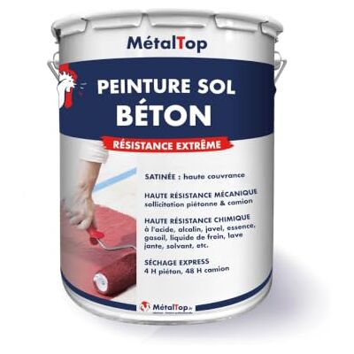 Metaltop Peinture Sol Beton Jaune de sécurité RAL 1003-1 L Protection et décoration pour sols en béton ou ciment - Publicité Metaltop Peinture Sol Beton Jaune de sécurité RAL 1003-1 L Protection et décoration pour sols en béton ou ciment - Publicité