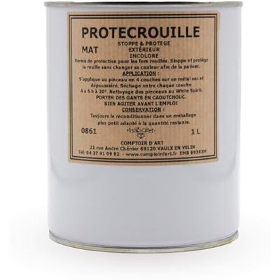 ART Vernis de Protection (0861) pour Métaux Ferreux Protection Contre La Corrosion Peinture De Protection Résistant à La Rouille Traitement Antirouille Finition (Mat, 1L) - Publicité ART Vernis de Protection (0861) pour Métaux Ferreux Protection Contre La Corrosion Peinture De Protection Résistant à La Rouille Traitement Antirouille Finition (Mat, 1L) - Publicité