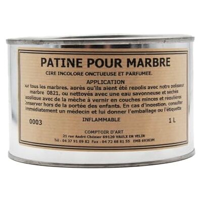 ART Patine (0003) pour Marbre brillant, Cire de brillance marbre, effet brillant pour marbre, résultat brillant pour sol en marbre (Incolor, 1L) - Publicité ART Patine (0003) pour Marbre brillant, Cire de brillance marbre, effet brillant pour marbre, résultat brillant pour sol en marbre (Incolor, 1L) - Publicité
