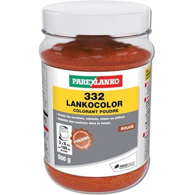 Parexlanko Colorant en poudre 332 LankoColor Rouge Pour mortier et béton, ciment, chaux ou plâtre Tenue longue durée 900g l'emballage de l'article peut varier - Publicité Parexlanko Colorant en poudre 332 LankoColor Rouge Pour mortier et béton, ciment, chaux ou plâtre Tenue longue durée 900g l'emballage de l'article peut varier - Publicité