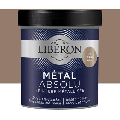 Libéron Peinture Métal Absolu Brillant Or blanc 0,5 L - Publicité Libéron Peinture Métal Absolu Brillant Or blanc 0,5 L - Publicité