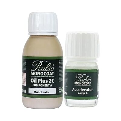 Rubio Monocoat Huile pour bois 5 m² Macchiato Oil Plus 2C Huile de lin pour bois écologique à séchage rapide pour l'intérieur, avec accélérateur (partie B) Protecteur 130 ML - Publicité Rubio Monocoat Huile pour bois 5 m² Macchiato Oil Plus 2C Huile de lin pour bois écologique à séchage rapide pour l'intérieur, avec accélérateur (partie B) Protecteur 130 ML - Publicité