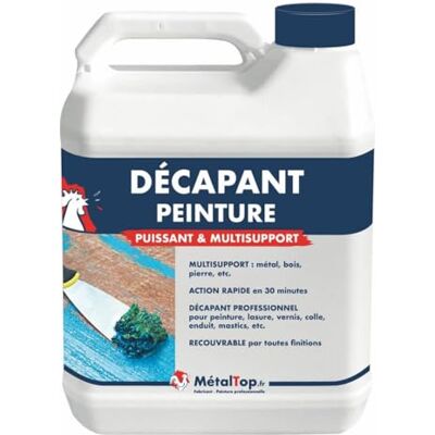 Metaltop Decapant Peinture 5 L Enlève peinture, vernis et lasure sur toutes surfaces bois, métal, plastique, etc - Publicité Metaltop Decapant Peinture 5 L Enlève peinture, vernis et lasure sur toutes surfaces bois, métal, plastique, etc - Publicité