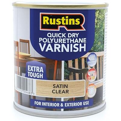 Rustins QD Poly Vernis transparent satiné 500 ml - Publicité Rustins QD Poly Vernis transparent satiné 500 ml - Publicité