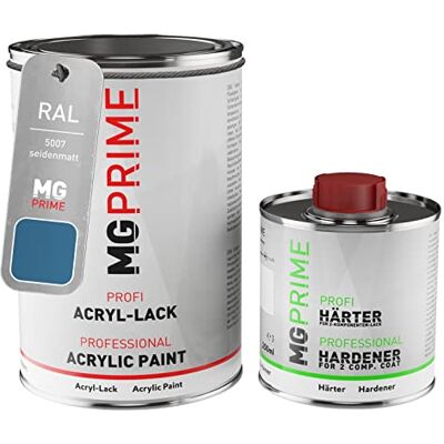 PRiME RAL 5007 Bleu brillant mat satiné, pot de peinture acrylique 2K 1,5 L Brillant blue, Kit 2K peinture + durcisseur, à séchage rapide - Publicité PRiME RAL 5007 Bleu brillant mat satiné, pot de peinture acrylique 2K 1,5 L Brillant blue, Kit 2K peinture + durcisseur, à séchage rapide - Publicité
